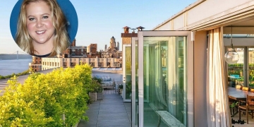 famous comedian new york|interior luxury architecture penthouse|colors location riverside park|living room balcony suite apartment