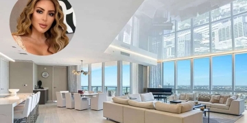 penthouse florida famous celebrity|luxury comfort gymnasium lounge|classic decoration florid architecture|private elevator lobby swimming pool|larsa pippen florida home