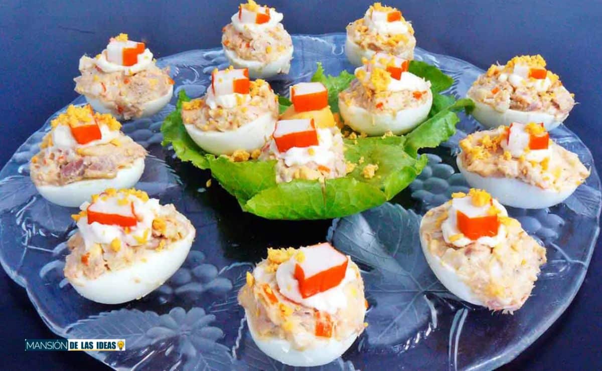 huevos rellenos palitos cangrejo