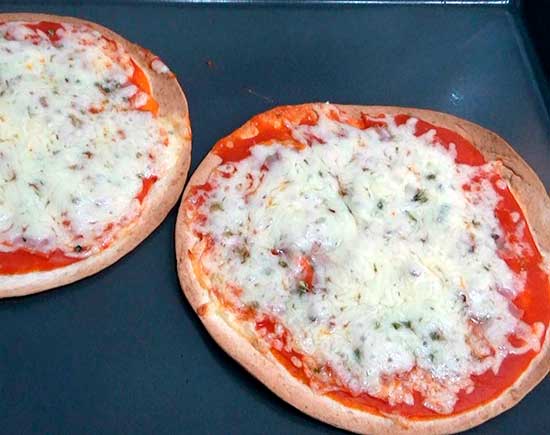Pizza express con jamón y doble de queso