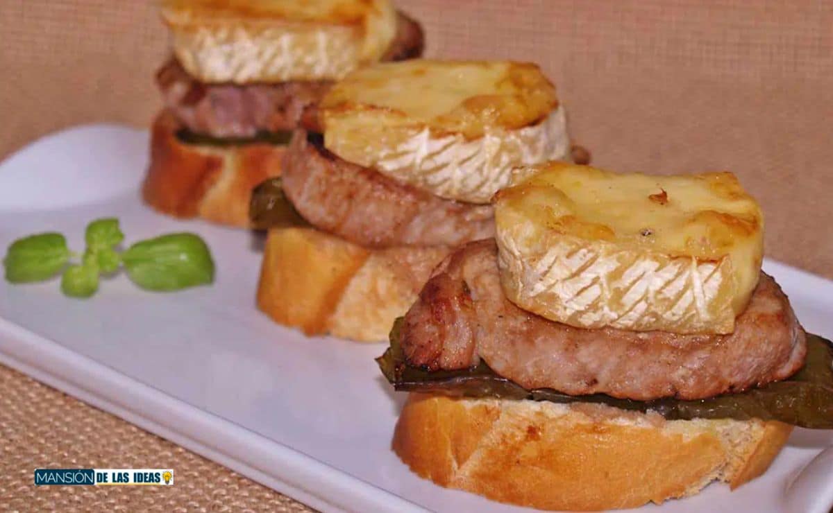 montadito solomillo queso