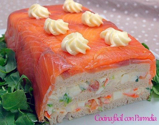Pastel de salmón con pan de molde