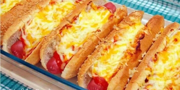 perritos calientes queso fundido