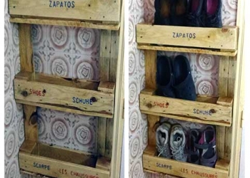 How to make an original shoe rack with pallets