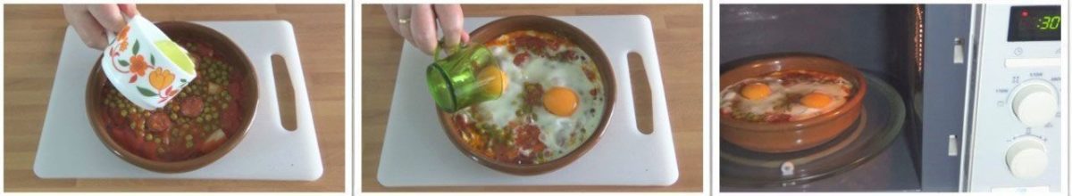 Huevos al plato en microondas
