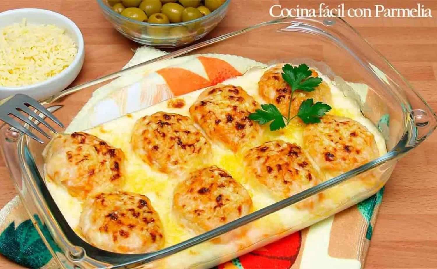 huevos rellenos atún bechamel