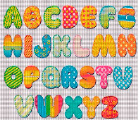 Letters for names in cross stitch