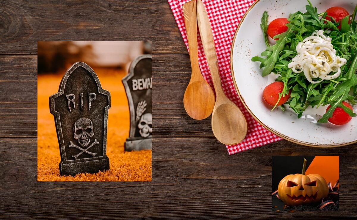 Halloween graveyard salad