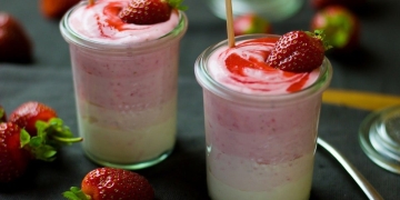 Custard recipe with strawberries and 3 milks base. Can be done in just a few minutes