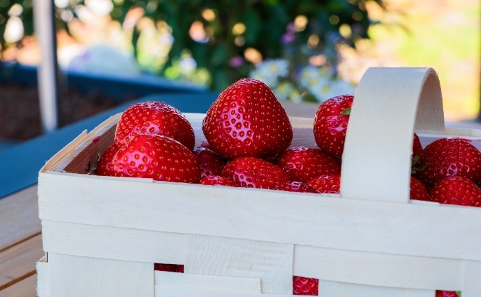 cesta con fresas