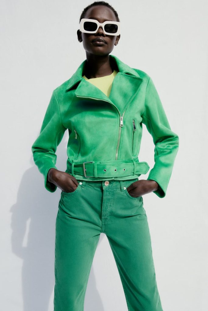 Cazadora de ante color verde, Zara primavera 2022