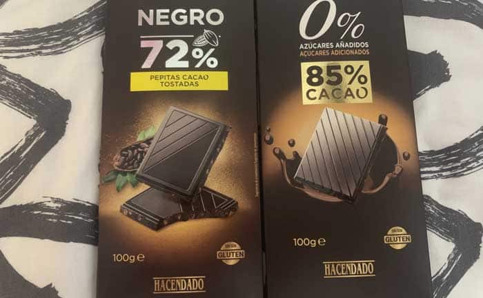 Chocolates negro de Mercadona