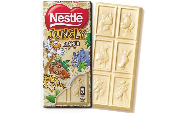 Tableta de chocolate Nestle Jungly de chocolate blanco