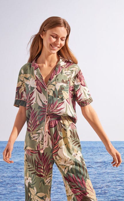 Pijama camisero hojas, Women'secret