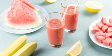 Batido de sandía y plátano