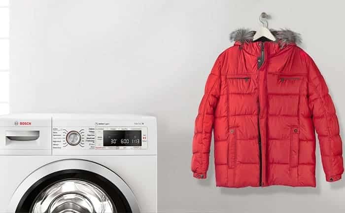 lavar chaqueta abrigo pluma lavadora