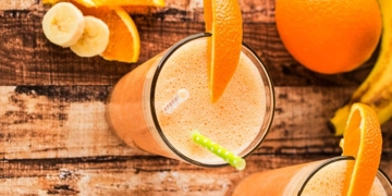Batido de naranja y plátano