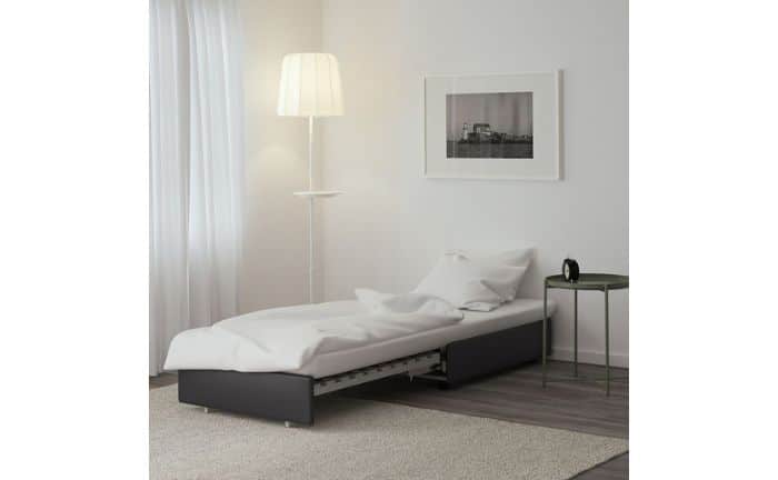Sofá cama Vallentula en modo cama disponible en Ikea