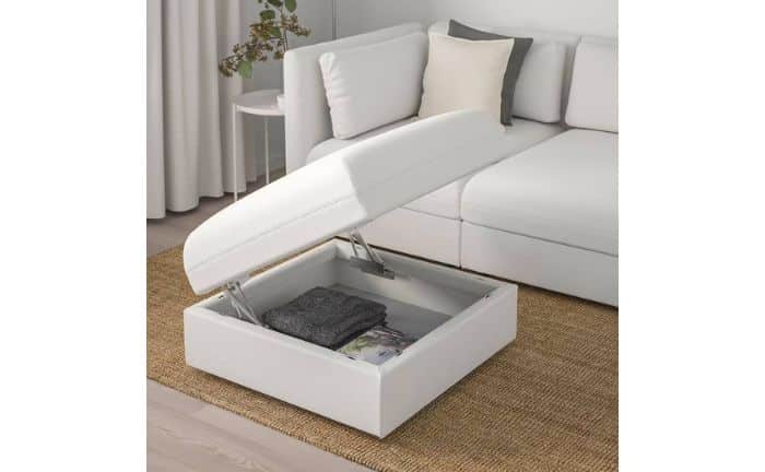Taburete-cama Vallentuna en modo almacenaje disponible en Ikea