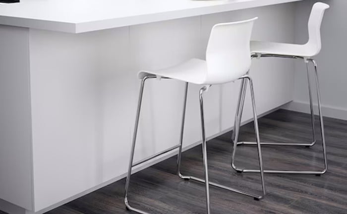 White Ikea stools