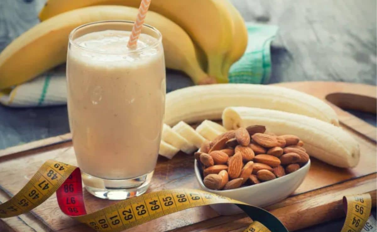 Batido de plátano y crema de cacahuate