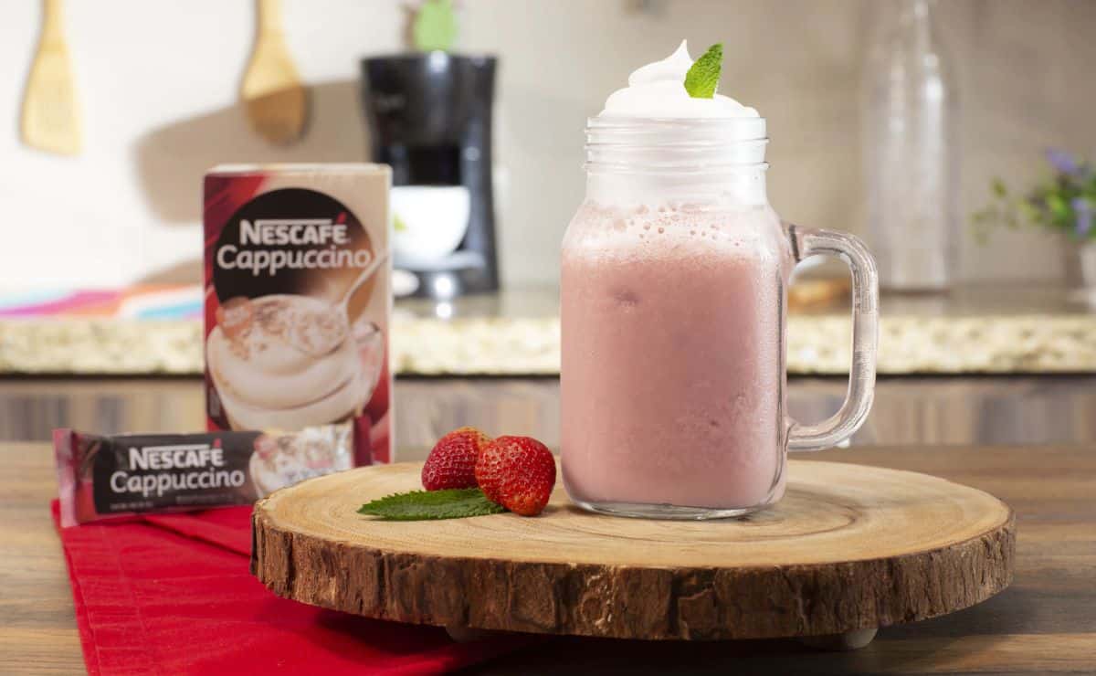 Batido de café y fresas