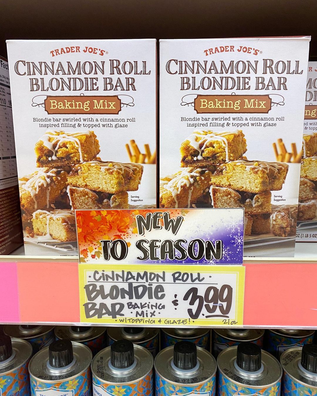 Cinnamon Roll Blondie Bars TJs