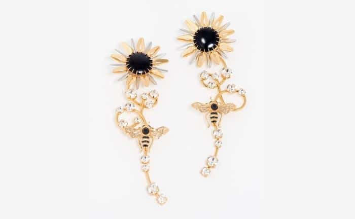 bee flower earrings Zara