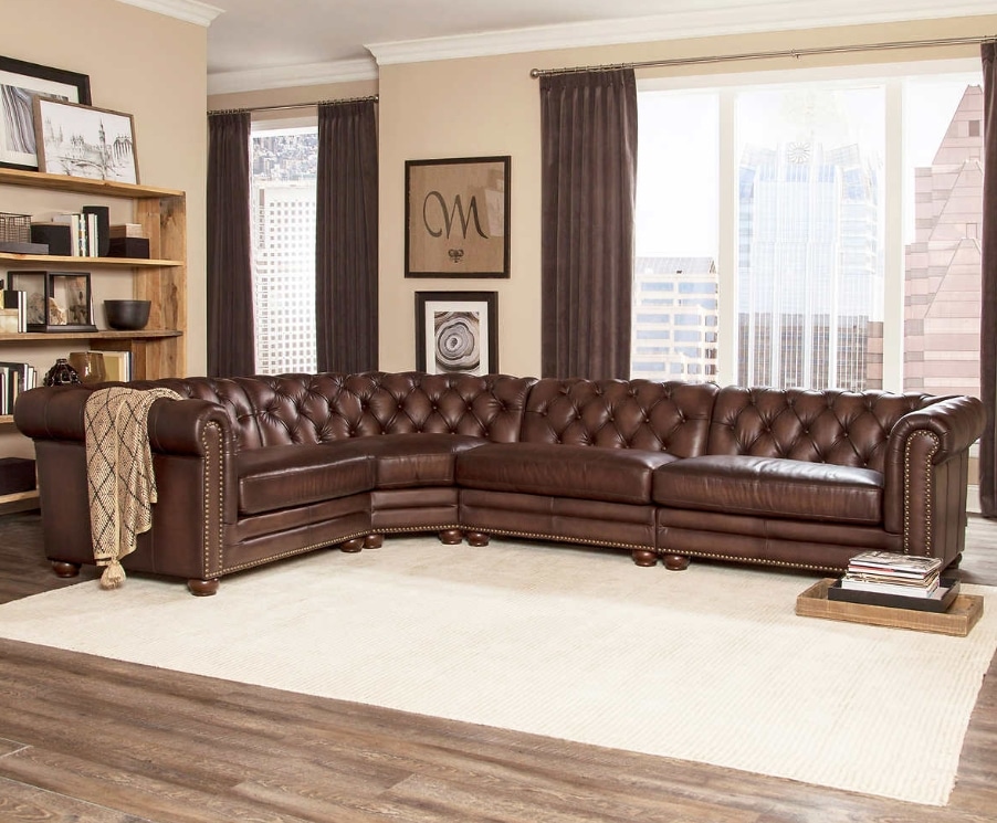 Allington 4-piece Top Grain Leather Sectional Sofa