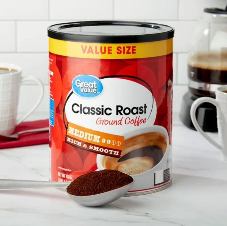Great Value Classic Roast Medium Ground Coffee, Value Size, 48 oz.