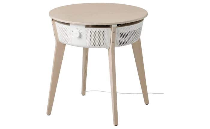 STARKVIND air purifying table with air purifier available in white or dark brown