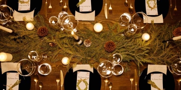 mesa navidad decorada