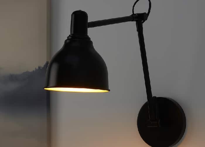 GRUNDBRO Wall lamp with LED bulb