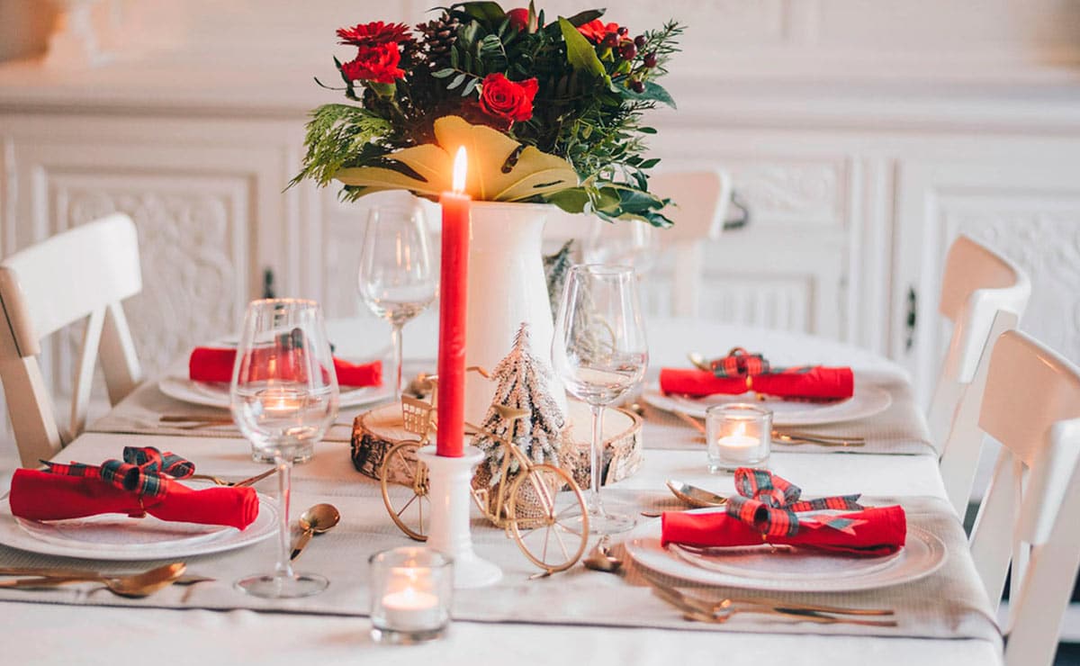 mesa navidad blanca roja