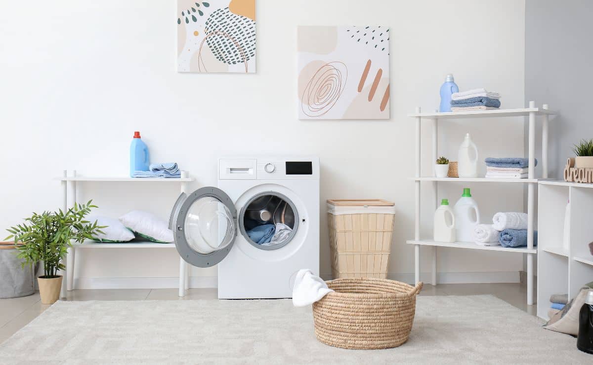 Furniture and decoration from Ikea for in laundry room