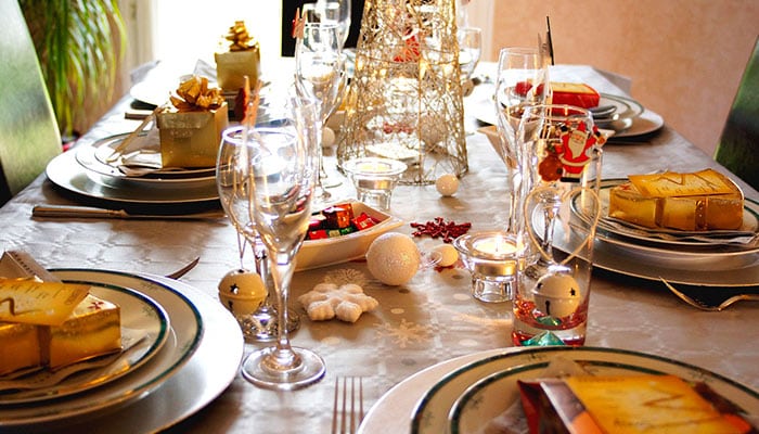 mesa navidad decorada