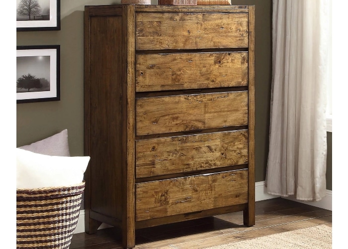 Better Homes and Gardens Bryant 5-Drawer Dresser, Rustic Brown Finish