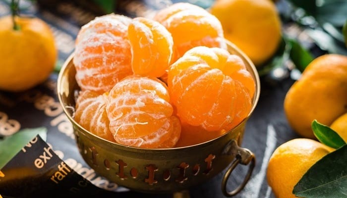Cesta mandarinas fruta saludable