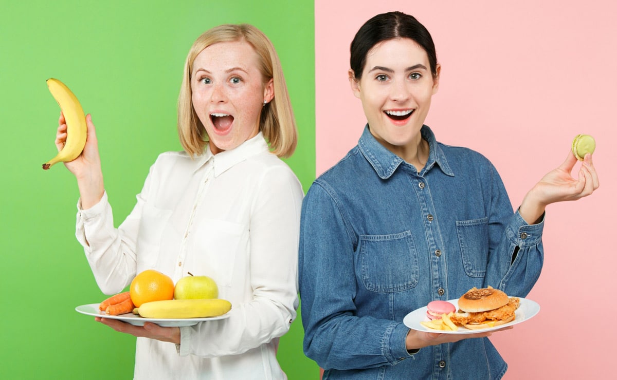 Mujeres felices alimentacion saludable