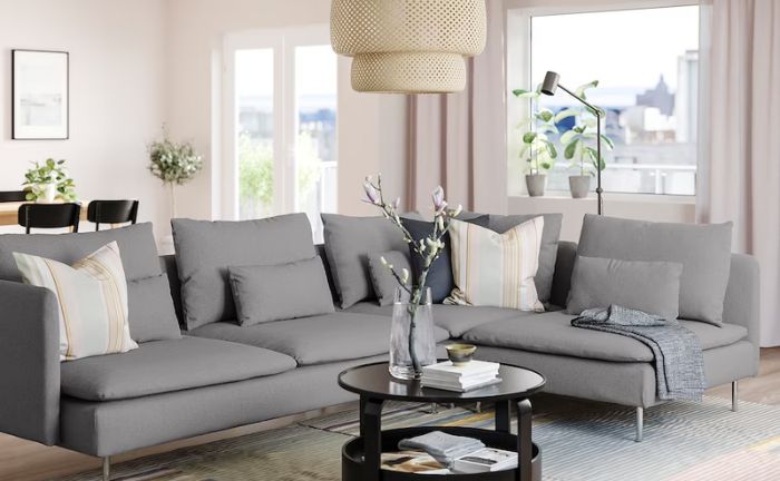 Söderhamn corner sofa 4 seater grey