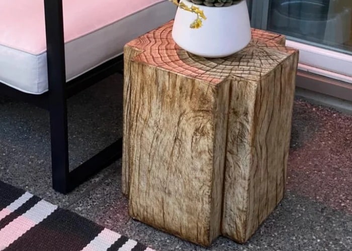Faux Wood Stump Accent Table from Threshold