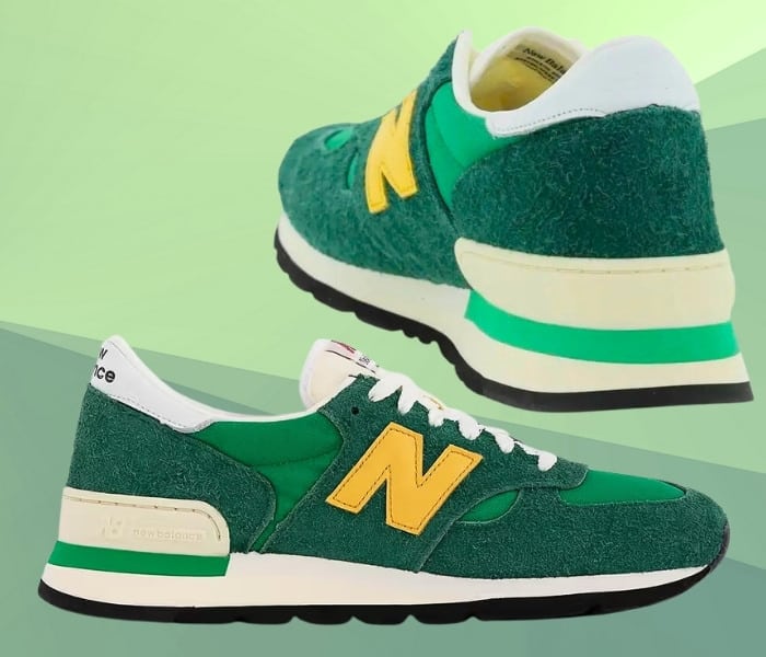 New Balance 990v1 MADE in USA GreenGold Sneakers