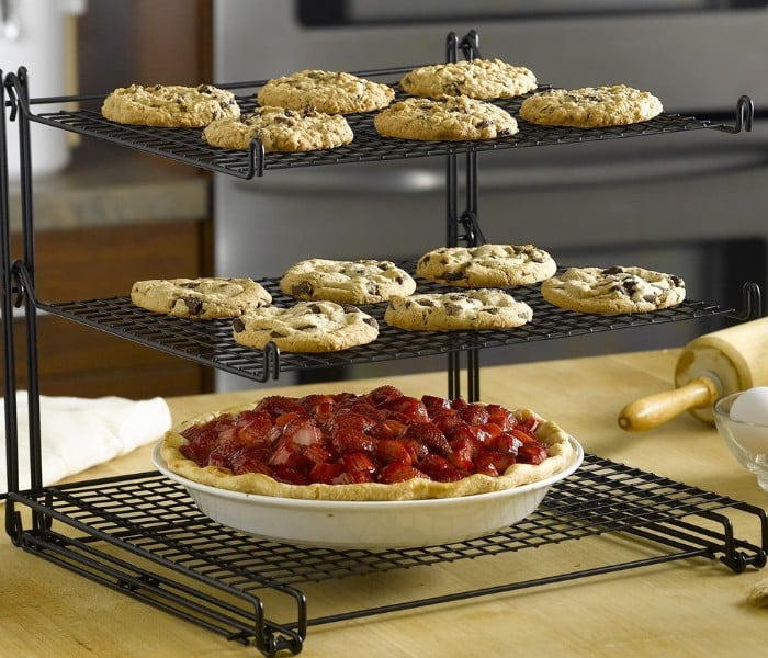 Nifty Solutions 3-Tier Cooling Rack – Non-Stick, Wire Mesh Design, Black, from Walmart