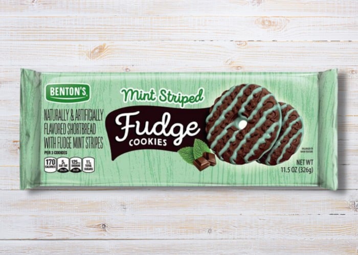 The Benton's Mint Striped Fudge cookies from Aldi to disappear