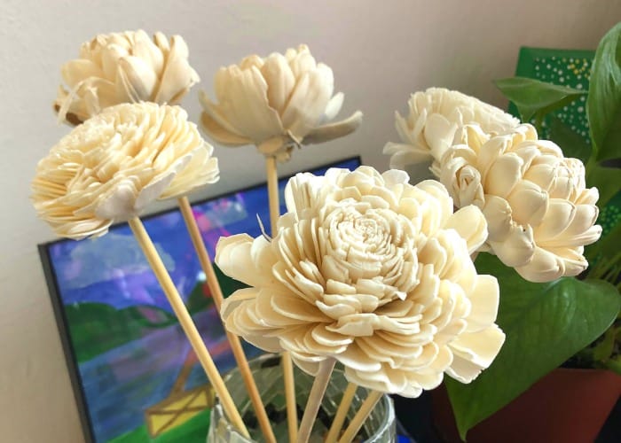 trader joes wooden flowers