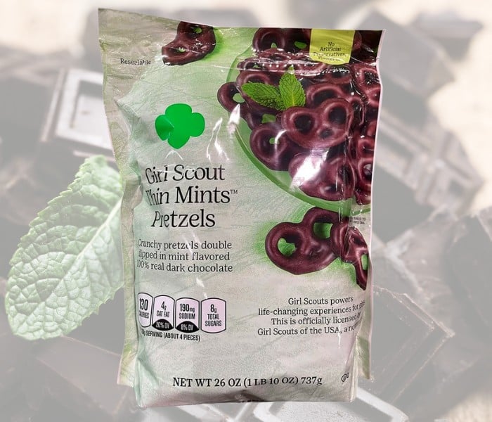Girl Scout Thin Mints Pretzels 100% Real Dark Chocolate