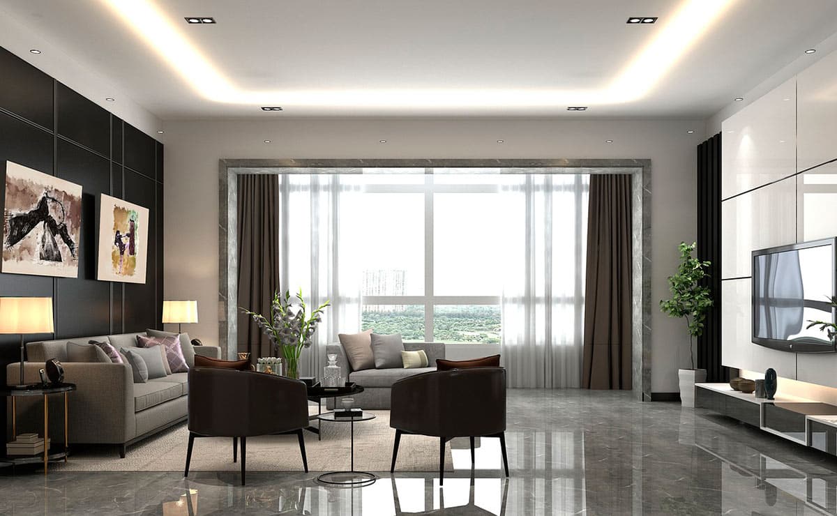 salon con iluminacion ambiental