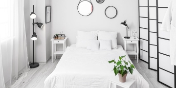 dormitorio pequeno decorado en blanco