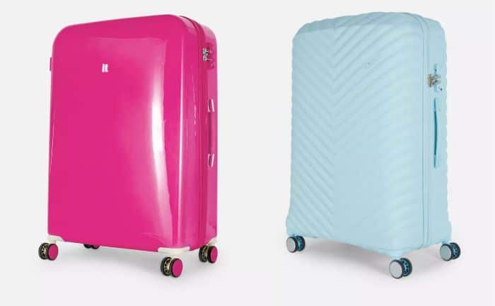 maletas rígidas de It lisa rosa y acanalada azul