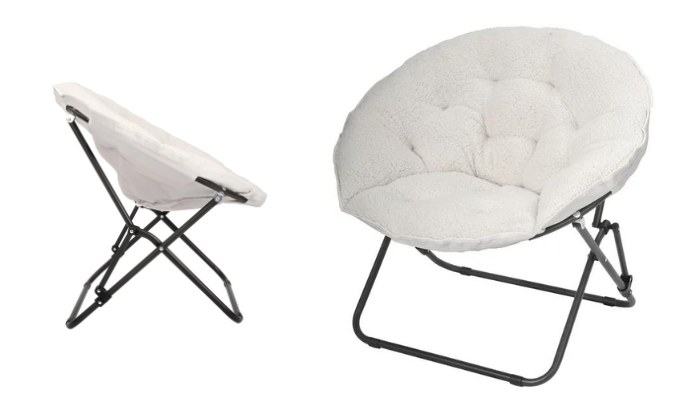 Mainstays Saucer Chair, White Faux Shearling